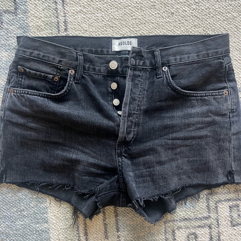 Agolde Parker Cutoff Short. Size 28. Black